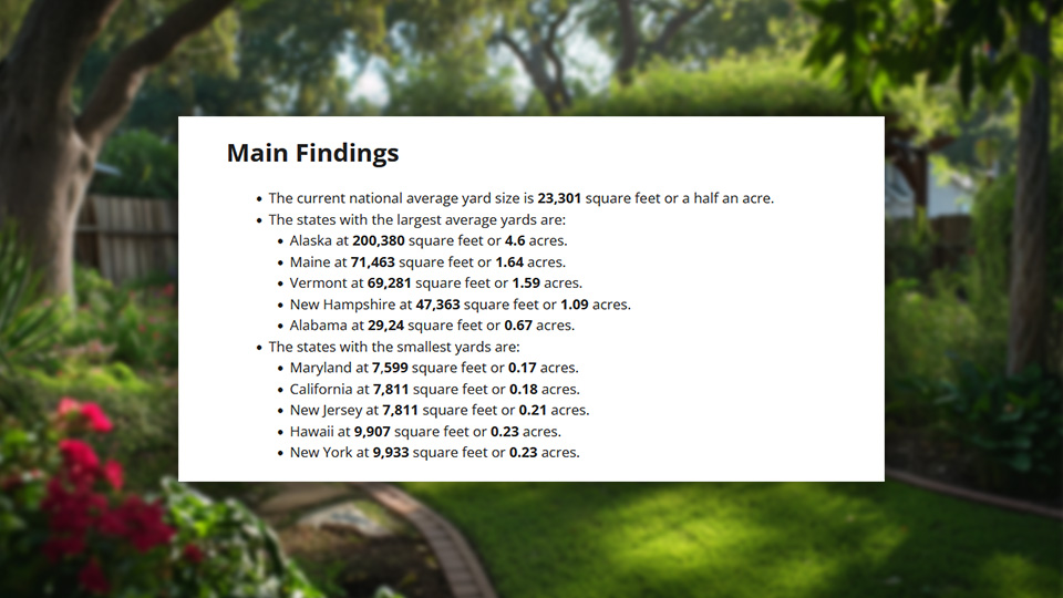 Average Lawnsize Graphic for Best Lawnmower for New Business